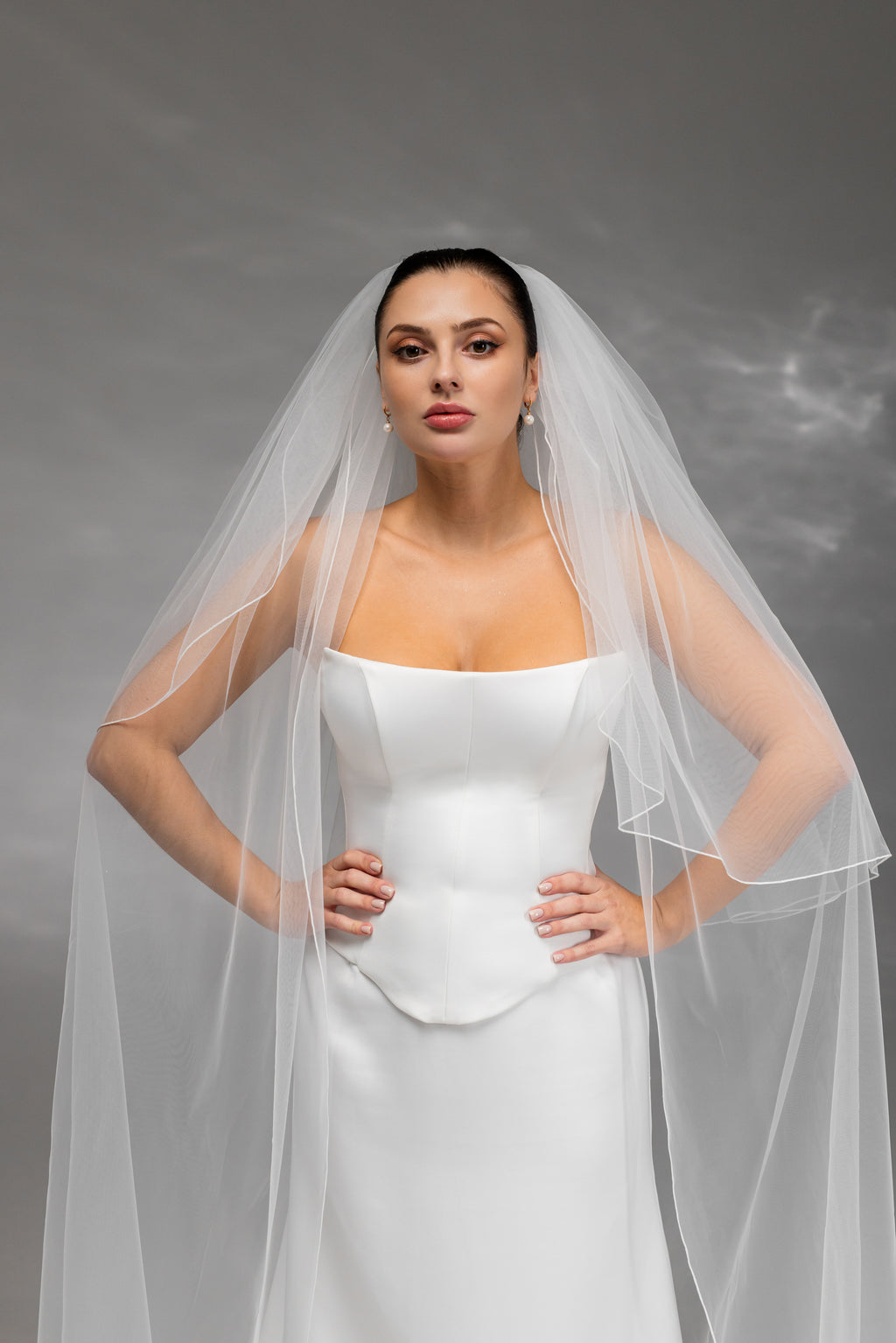 Ivory Royal Cathedral Two-Tier Bridal Veil with Flowers