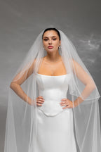 Ivory Royal Cathedral Two-Tier Bridal Veil with Flowers