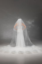 Ivory Royal Cathedral Two-Tier Bridal Veil with Flowers
