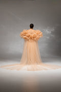 Cappuccino Extra-Wide Chapel-Length Bridal Cape