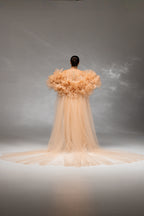 Cappuccino Extra-Wide Chapel-Length Bridal Cape
