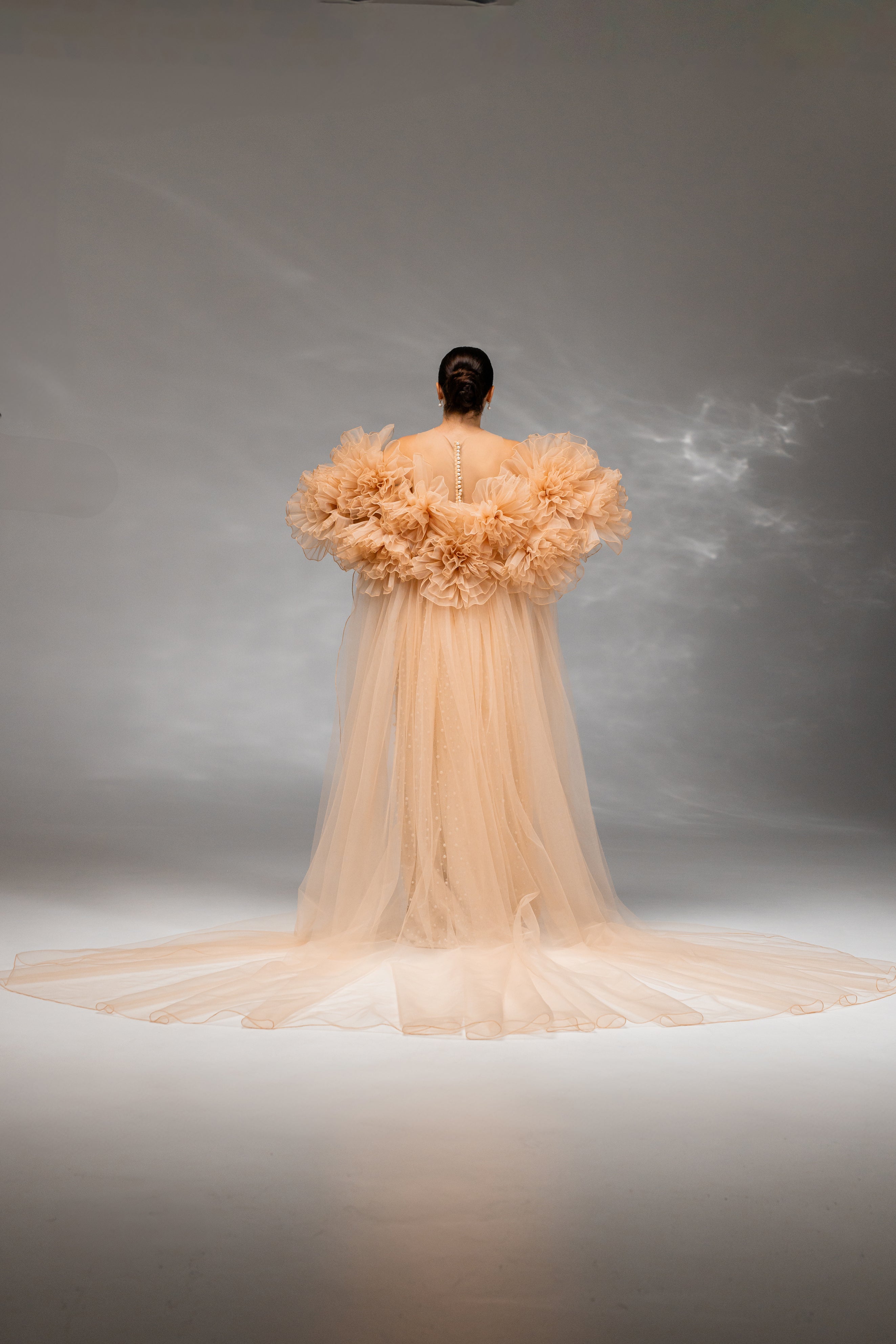 Cappuccino Extra-Wide Chapel-Length Bridal Cape