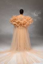 Cappuccino Extra-Wide Chapel-Length Bridal Cape