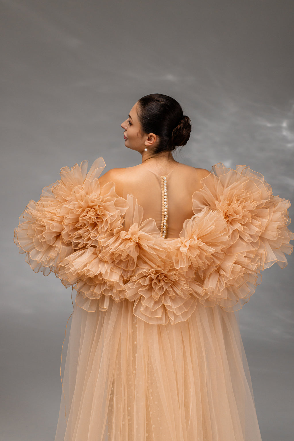 Cappuccino Extra-Wide Chapel-Length Bridal Cape