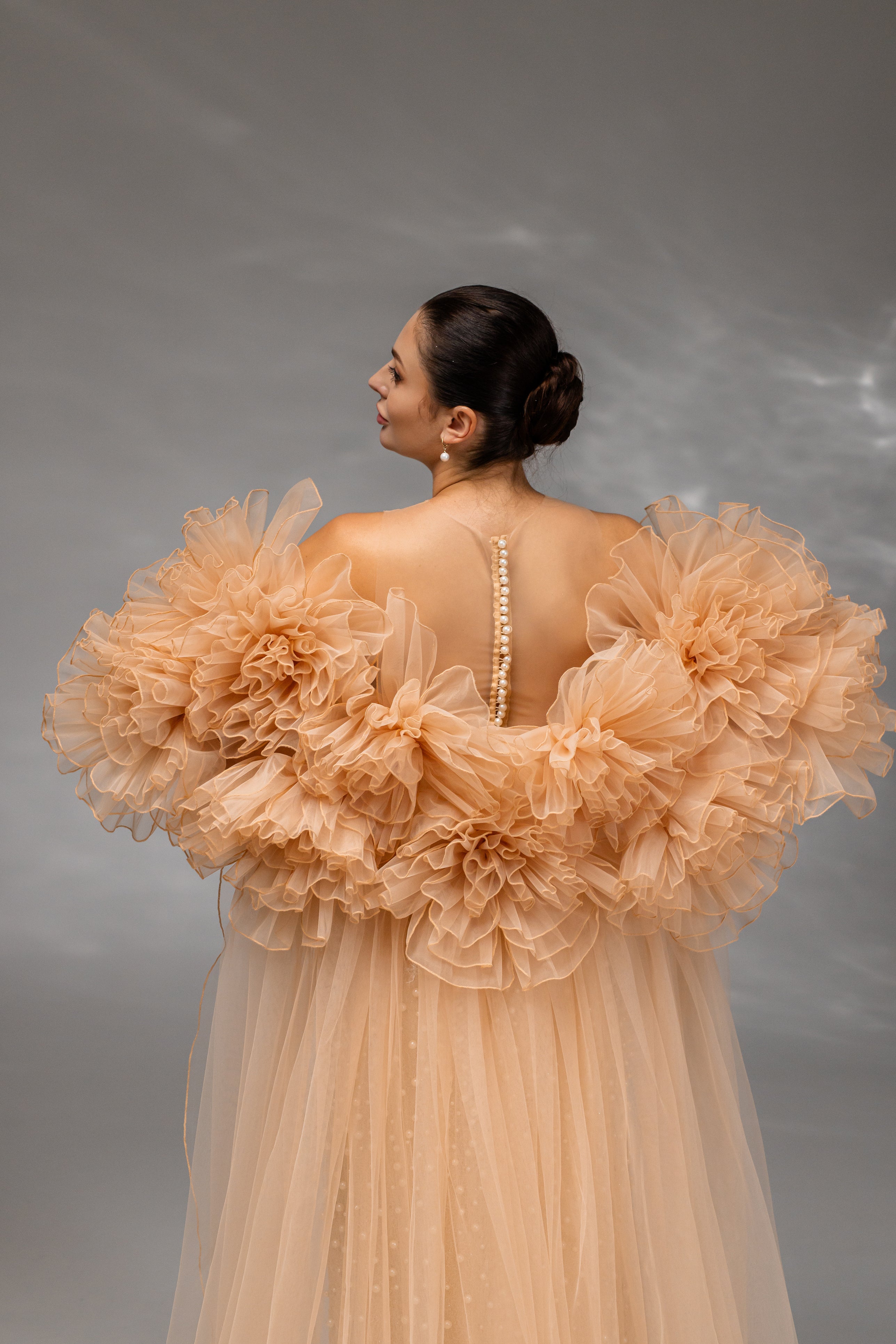 Cappuccino Extra-Wide Chapel-Length Bridal Cape