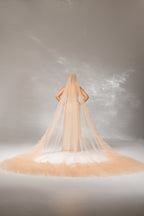 Cappuccino Royal Cathedral Bridal Veil in Italian Tulle