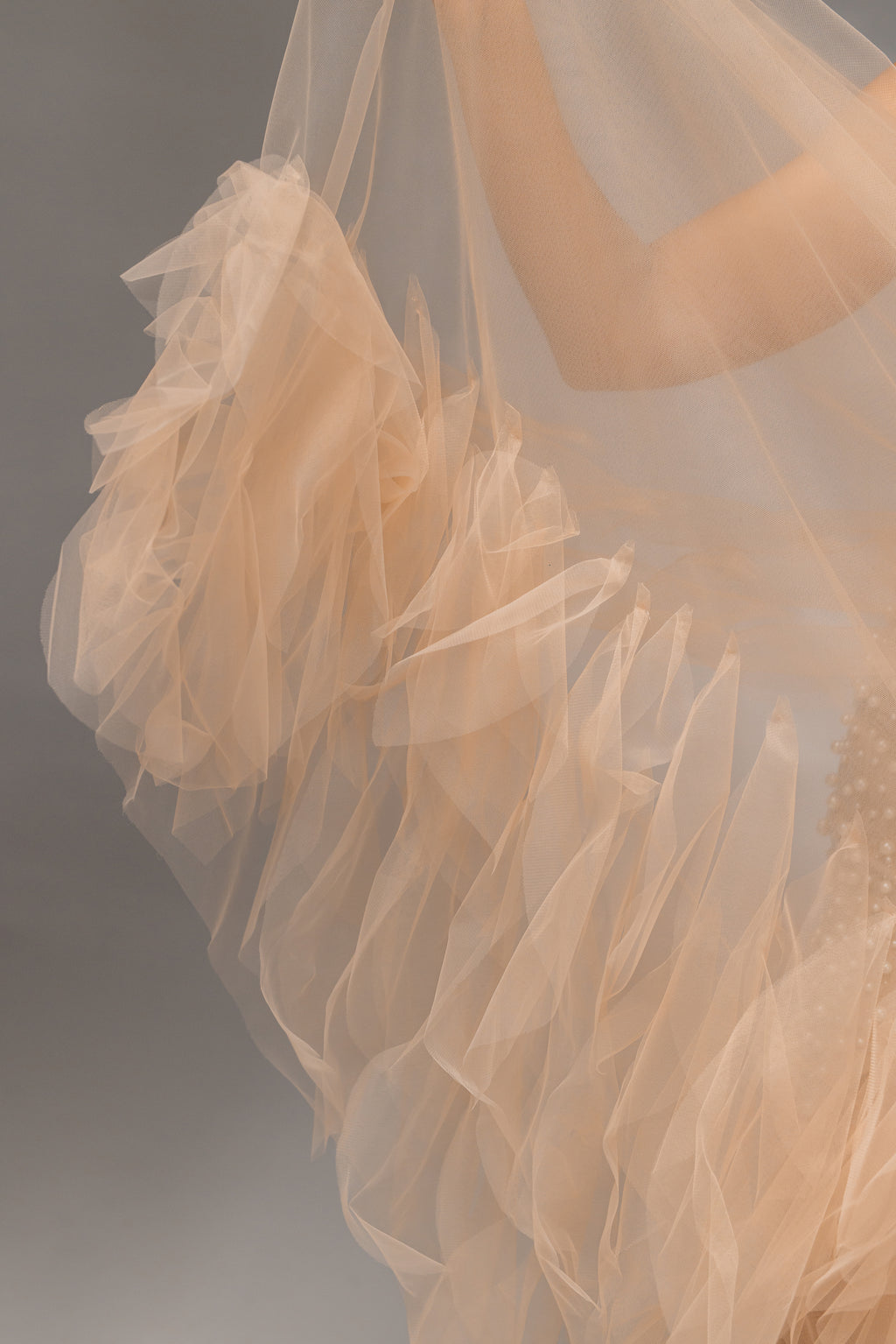 Cappuccino Royal Cathedral Bridal Veil in Italian Tulle