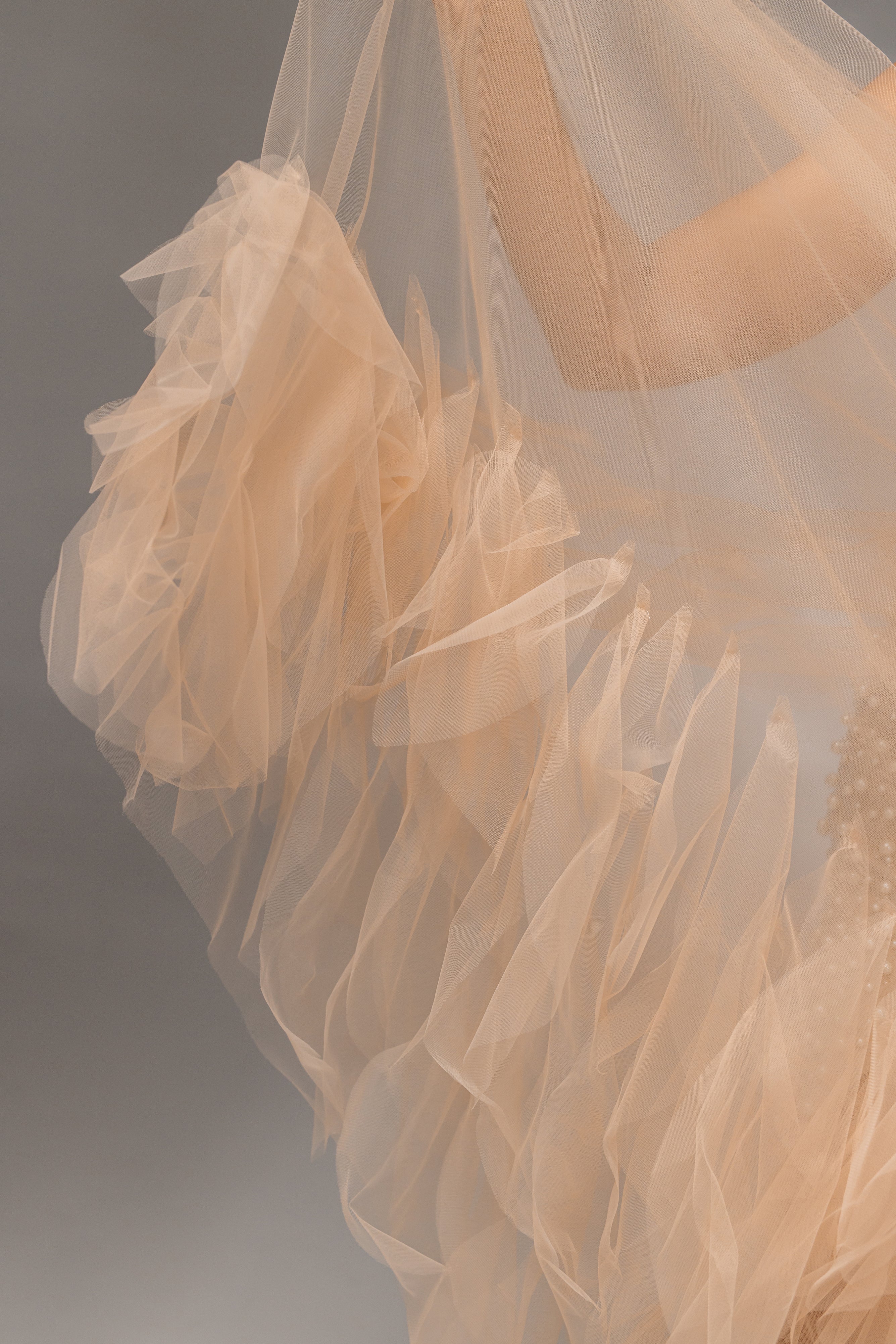 Cappuccino Royal Cathedral Bridal Veil in Italian Tulle