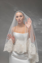 Cathedral Bridal Veil with Embroidered Lace