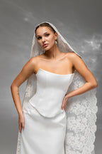 Grand Royal Cathedral Bridal Veil with Embroidered Lace