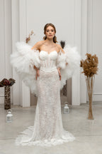 Milky Heart Bridal Cape