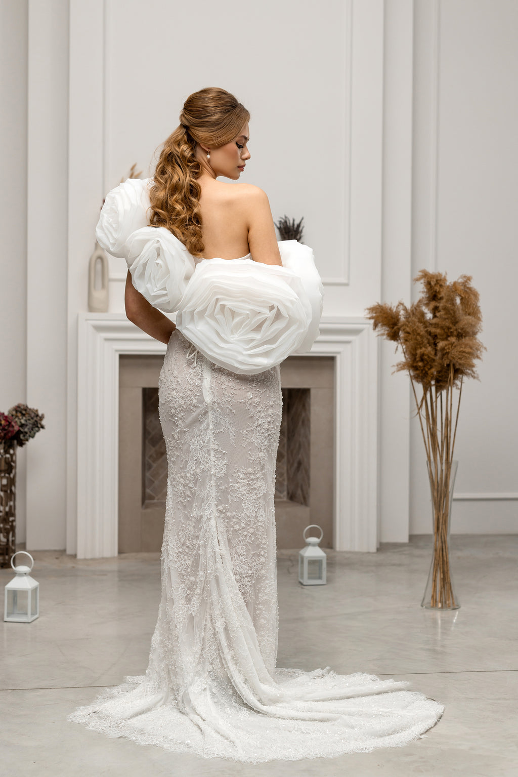 Milky Off-Shoulder Bridal Wrap