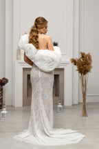 Milky Off-Shoulder Bridal Wrap