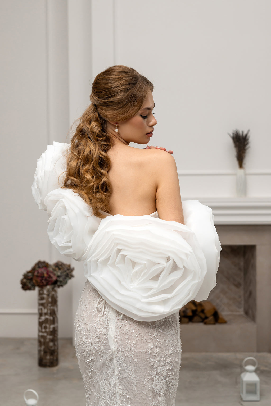 Milky Off-Shoulder Bridal Wrap