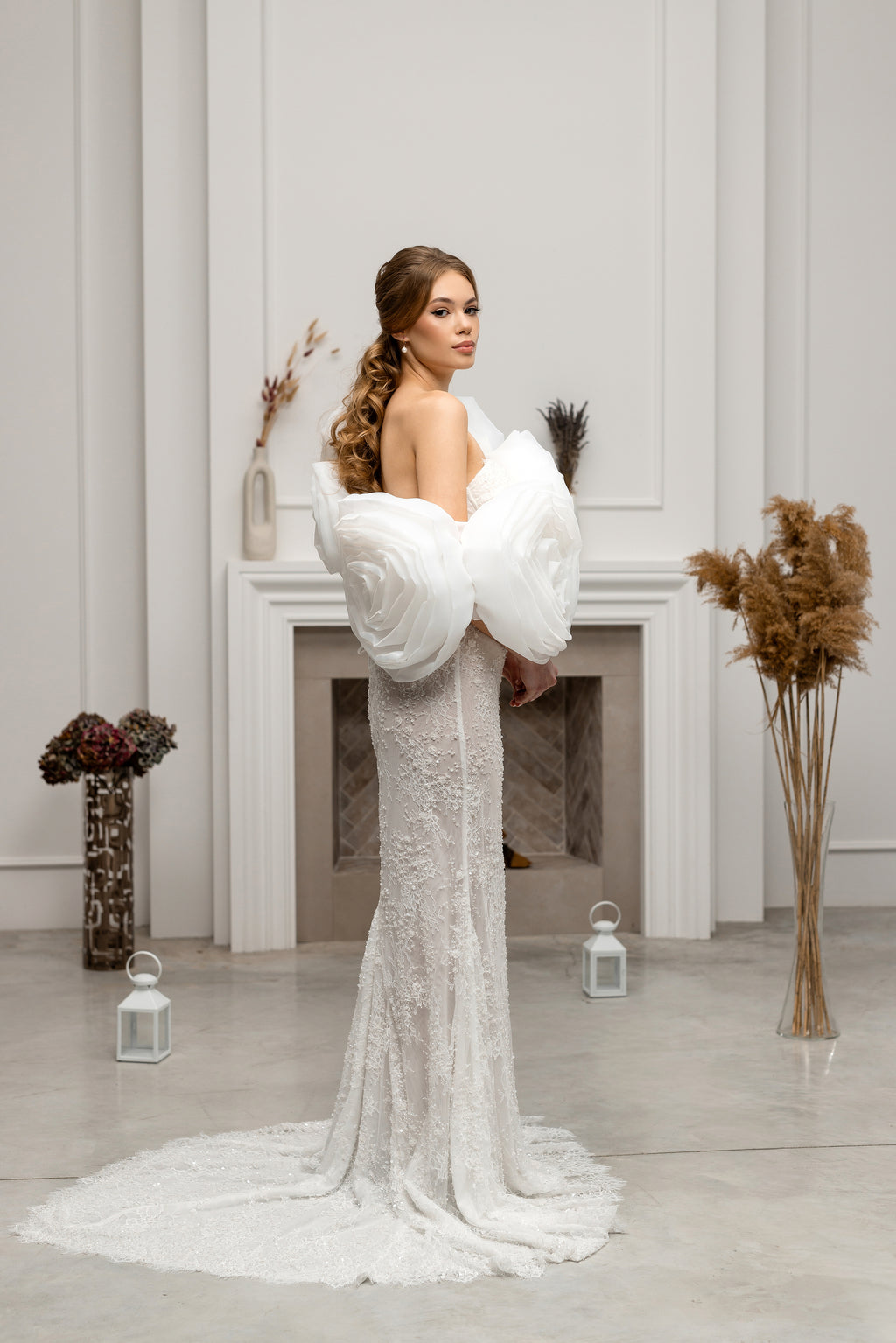 Milky Off-Shoulder Bridal Wrap
