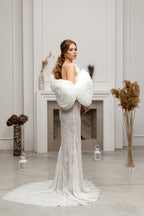 Milky Off-Shoulder Bridal Wrap