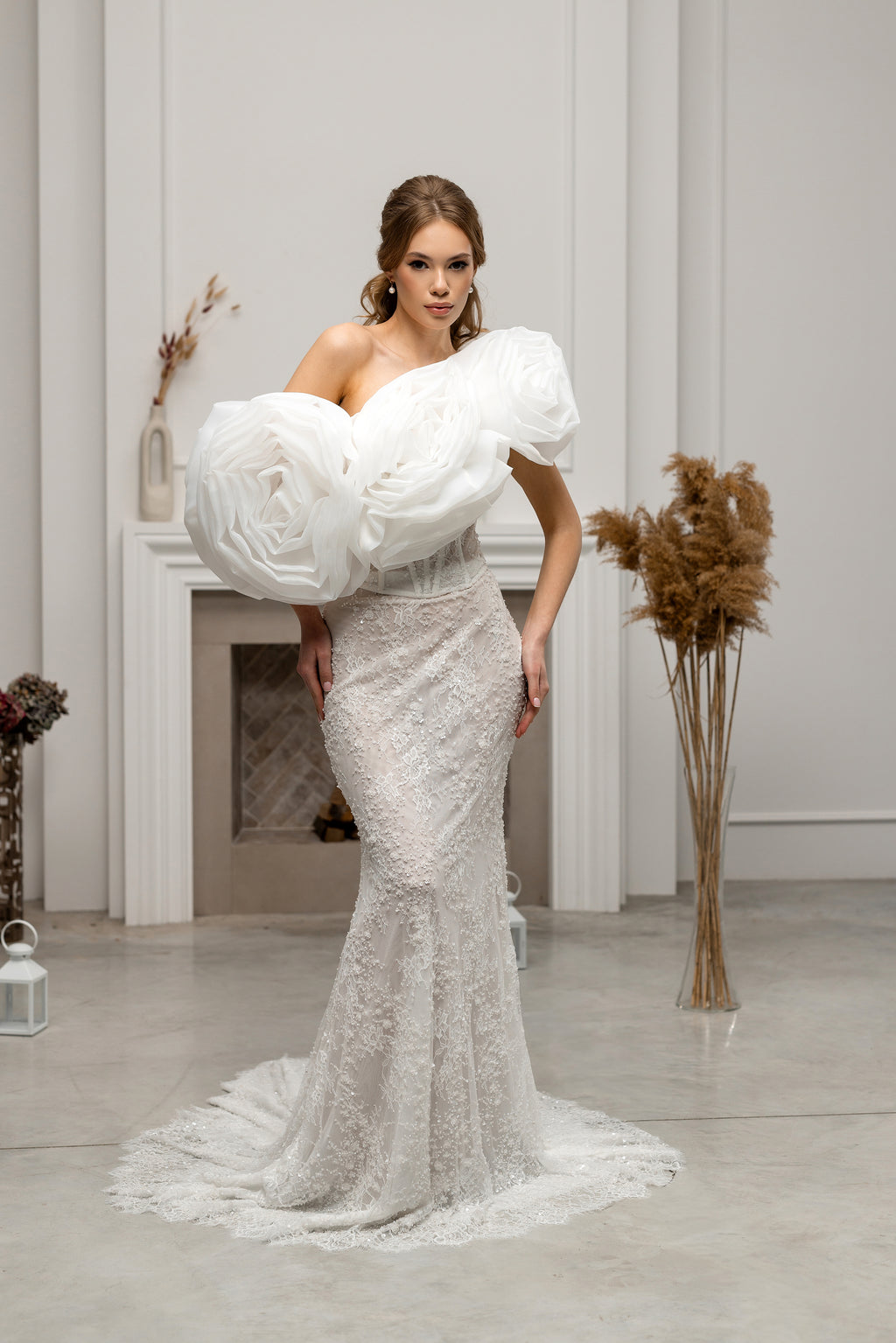 Milky Off-Shoulder Bridal Wrap