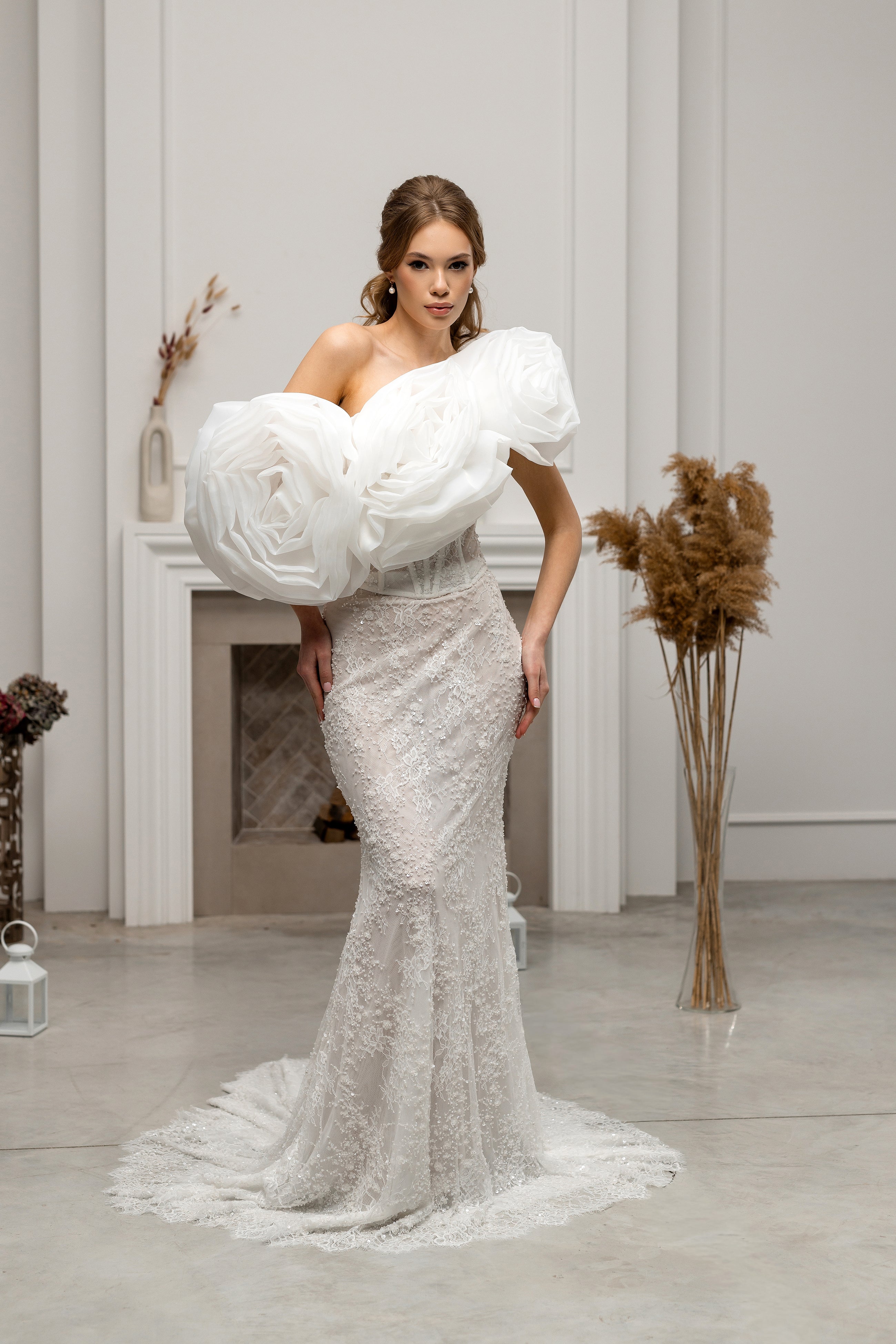 Milky Off-Shoulder Bridal Wrap