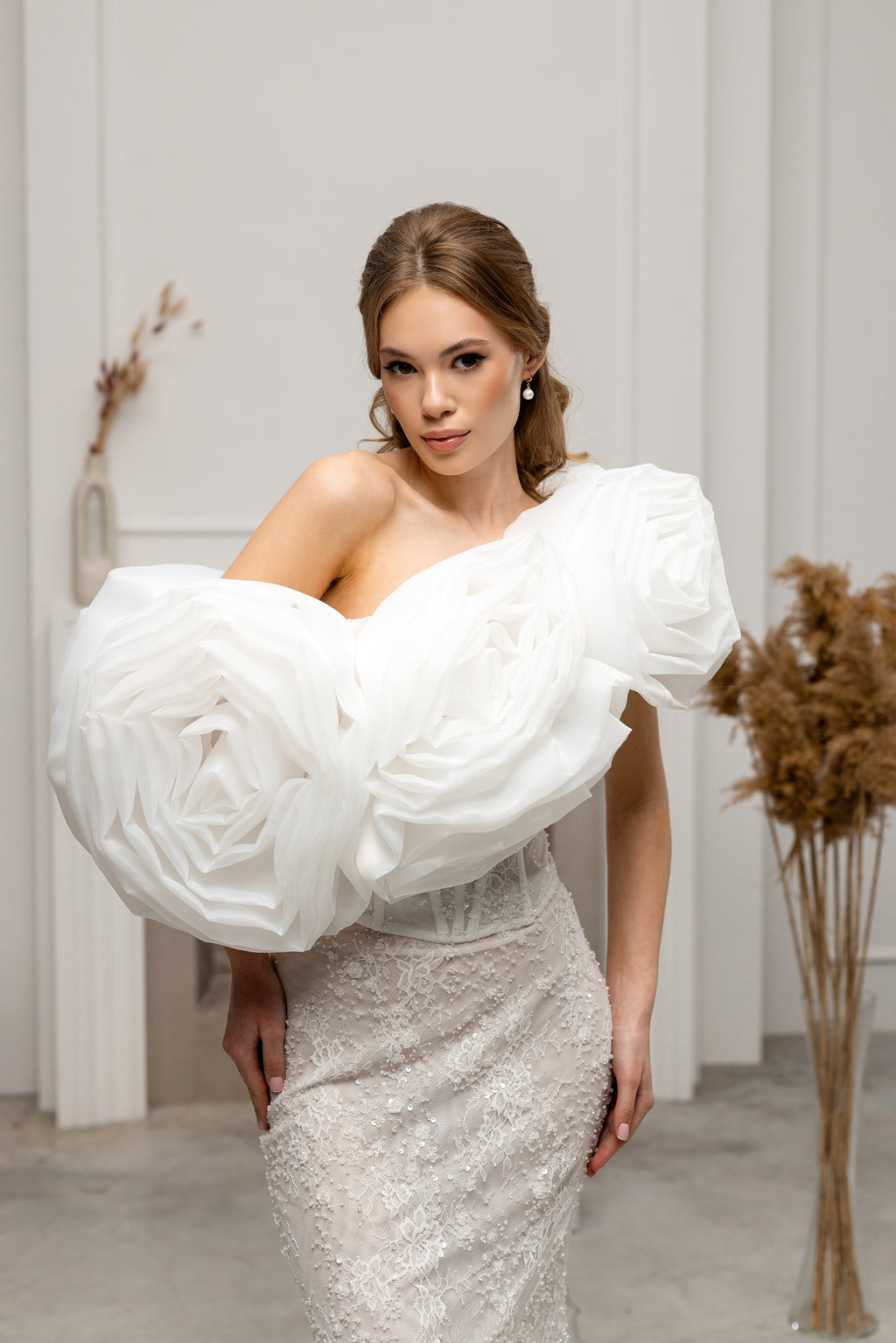 Milky Off-Shoulder Bridal Wrap