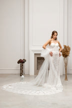 Milky White Grand Royal Cathedral Lace Bridal Veil
