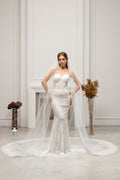 Milky Cathedral Lace Bridal Veil