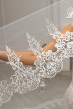 Milky White Grand Cathedral Lace Bridal Veil
