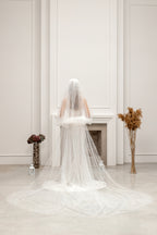 Royal Cathedral Bridal Veil with Pearl Embroidery
