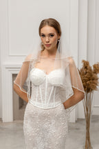 Waltz-Length Four-Tier Bridal Veil with Pearls