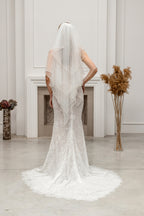 Waltz-Length Four-Tier Bridal Veil with Pearls