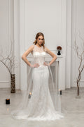 Ivory Bridal Cape with Pearls