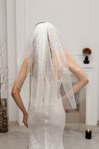 Elegant Net Veil with Sequin Embellishments