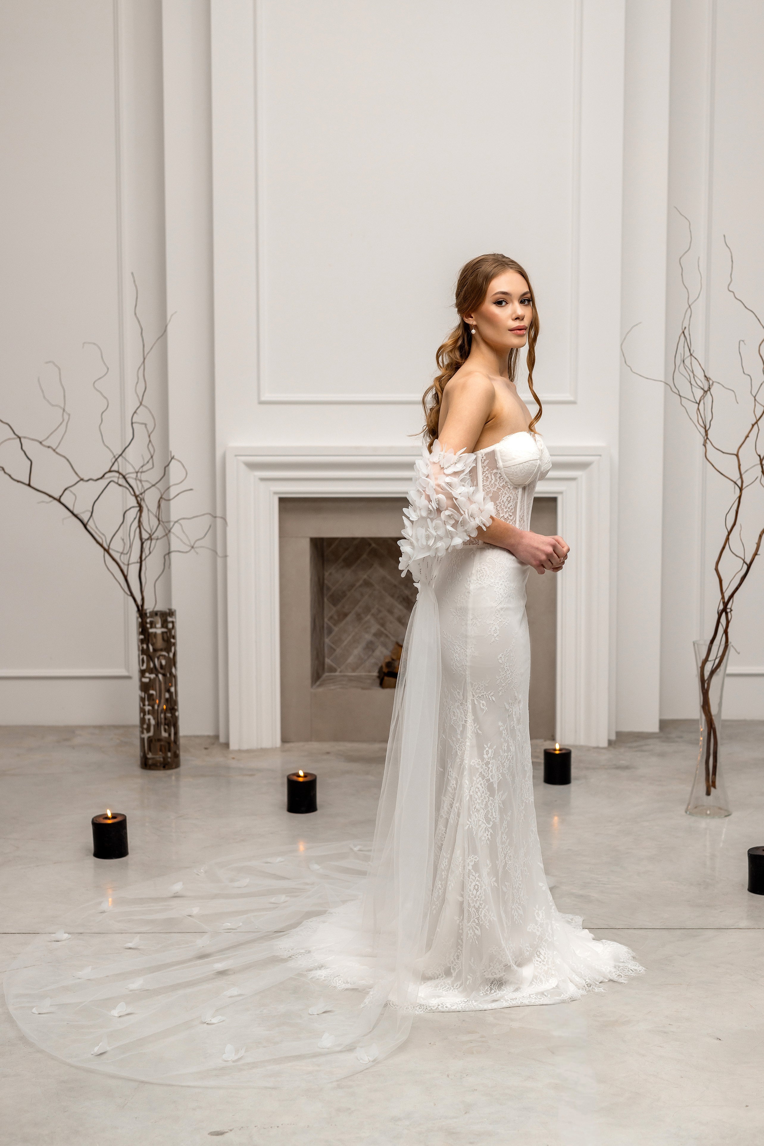 Ivory Floor-Length Bridal Cape
