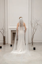 Ivory Cathedral Bridal Veil with Pearls