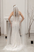 Ivory Cathedral Bridal Veil with Pearls