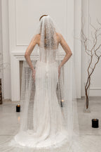 Ivory Cathedral Bridal Veil with Pearls