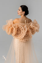 Handmade Cappuccino Bridal Veil in Luxe Italian Tulle