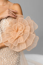 Handmade Cappuccino Bridal Veil in Luxe Italian Tulle