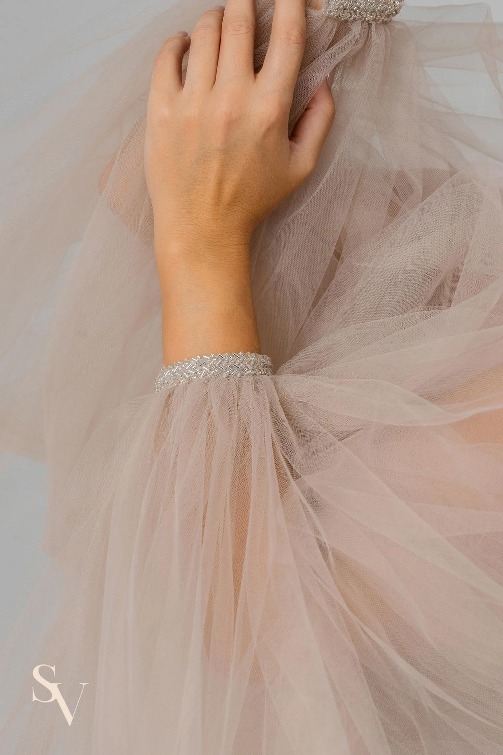 Mocha Cathedral Bridal Cape with Voluminous Sleeves