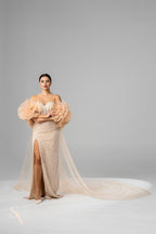 Handmade Cappuccino Bridal Veil in Luxe Italian Tulle
