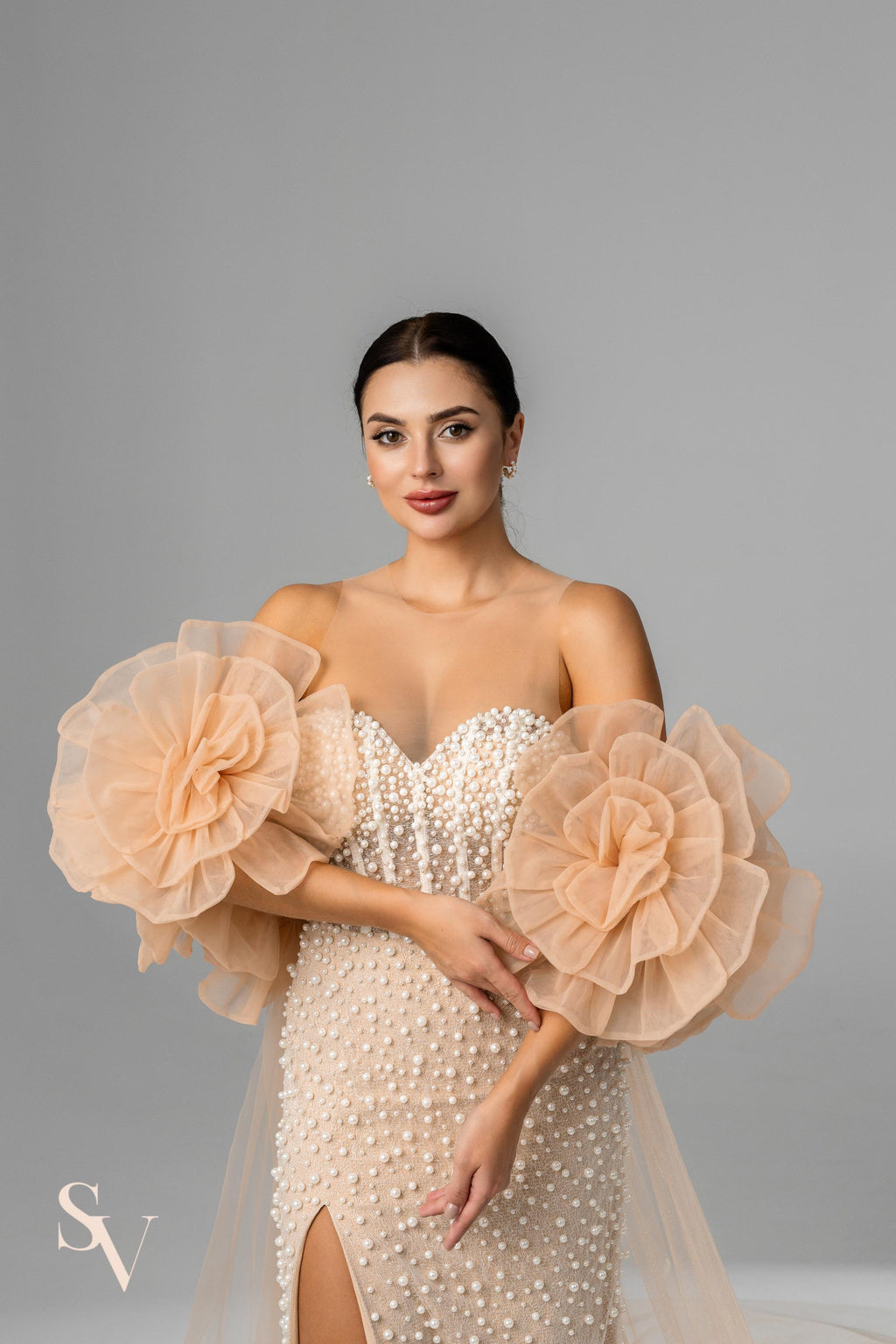 Handmade Cappuccino Bridal Veil in Luxe Italian Tulle