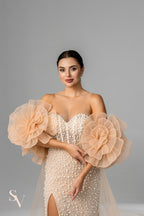 Handmade Cappuccino Bridal Veil in Luxe Italian Tulle
