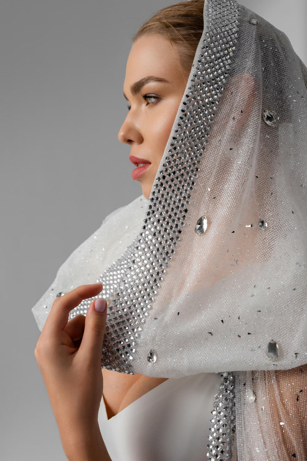 Cathedral Glitter Bridal Veil with Swarovski Crystal Rhinestones