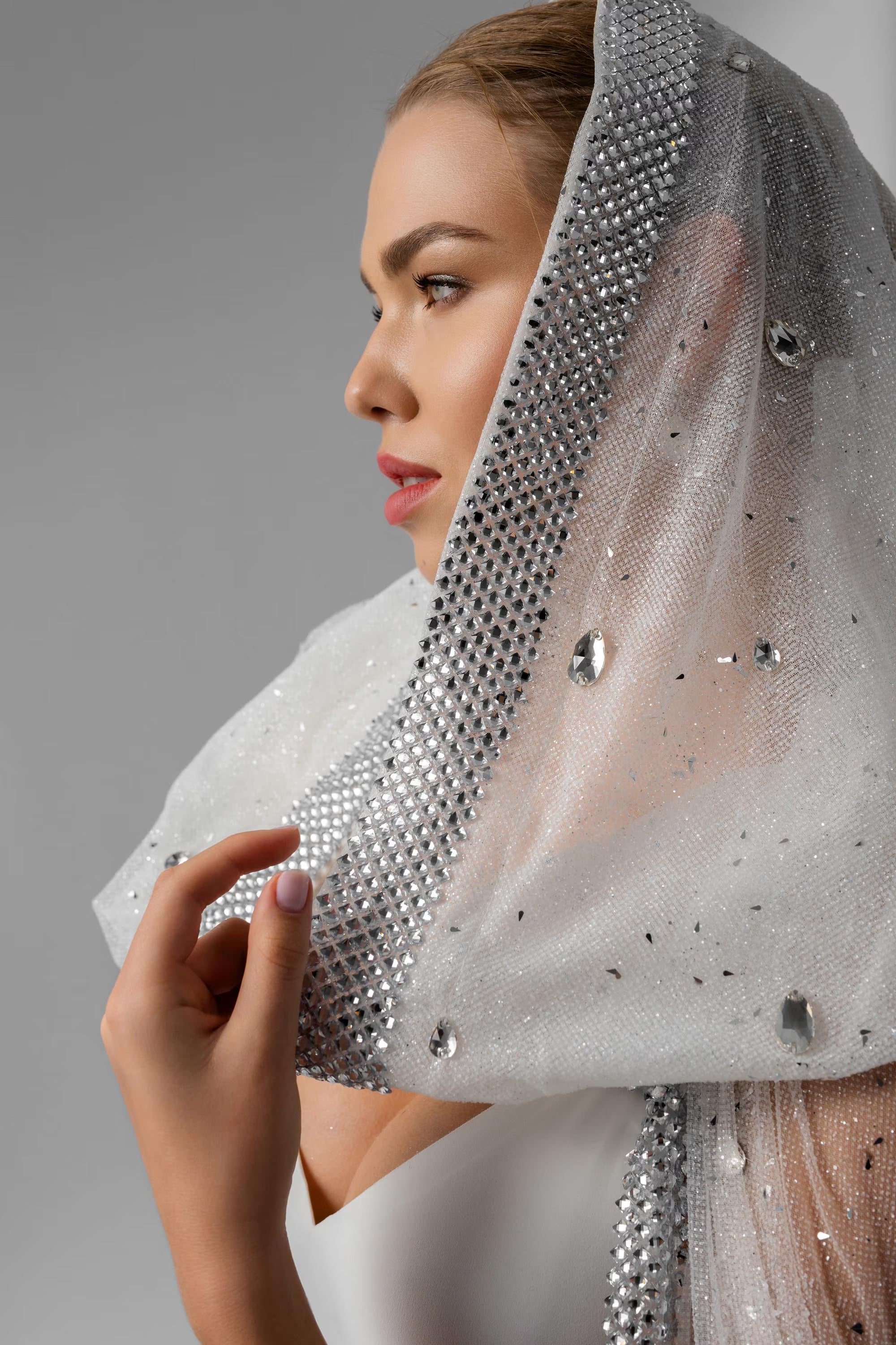 Cathedral Glitter Bridal Veil with Swarovski Crystal Rhinestones