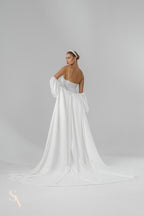 Ivory Floor-Length Bridal Cape with Sleeves
