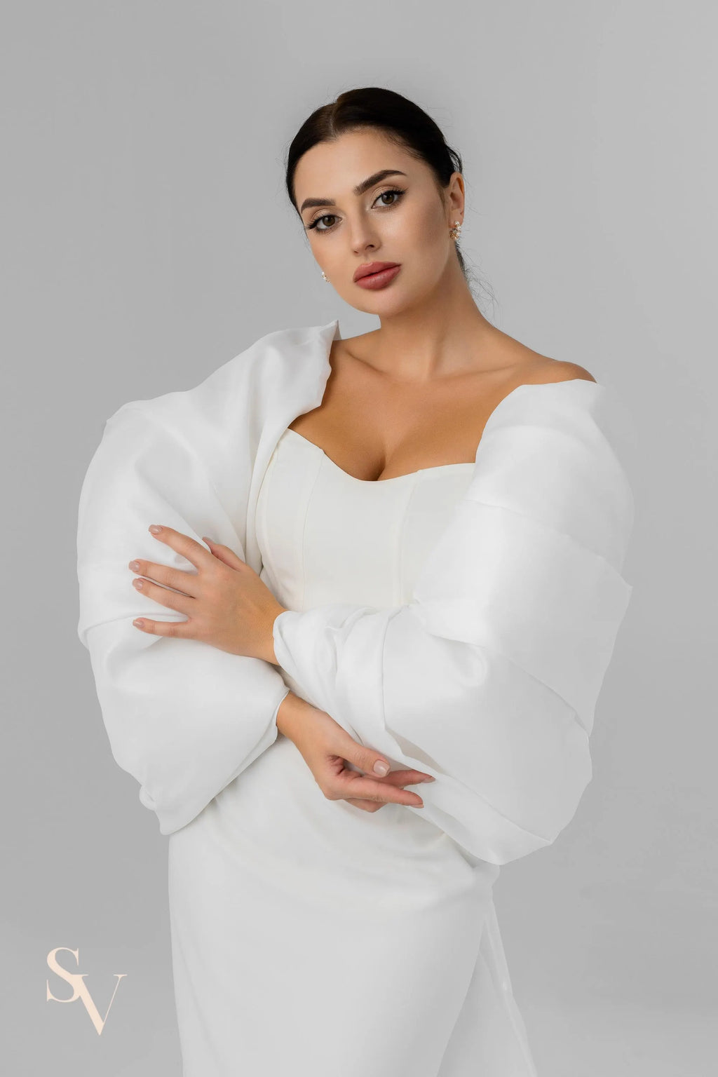 Ivory Royal Cathedral Bridal Cape with Oversized Bow