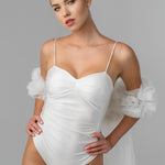 Cathedral Bridal Cape with Flowers and Spray Effect
