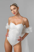Cathedral Bridal Cape with Flowers and Spray Effect