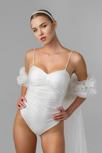 Cathedral Bridal Cape with Flowers and Spray Effect