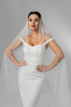 Ivory Royal Cathedral Oval Bridal Veil with Sequins