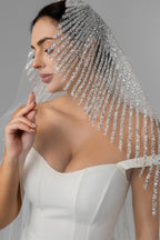 Ivory Royal Cathedral Oval Bridal Veil with Sequins